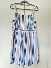 Loft Outlet Women's Striped Sleeveless Linen Blend Dress Size XL