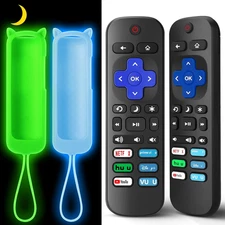 (Pack of 2)  Replacement Remote for Roku TV with Soft Protective Silicone Cover(
