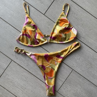 Sommer Swim Allegria Bikini Set Large Brazilian Triangle Colorful Gold Ring Boho