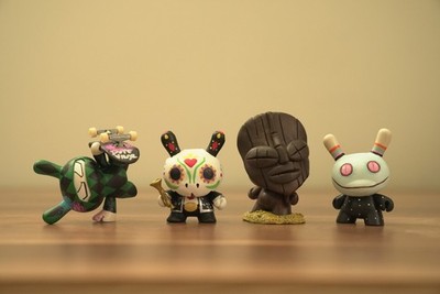 Lot of 4 Custom Dunny + Tony Gil Handplant Ninja & UME Toys Richard Page Tiki