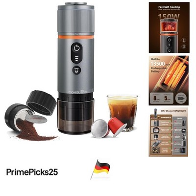 Kaffeemaschine 80ml Tragbar 2-in-1 Espresso Maker für Camping Reisen