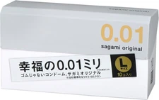 Sagami Original 001 Size L Ultra Thin 0.01 Non-Latex Condoms 10 pc - from CA