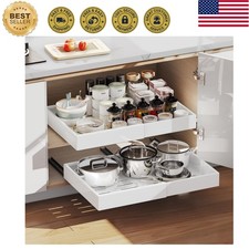 12"-20" Smart Pull-Out Drawer Organizer Secure Storage for Kitchen Essentials