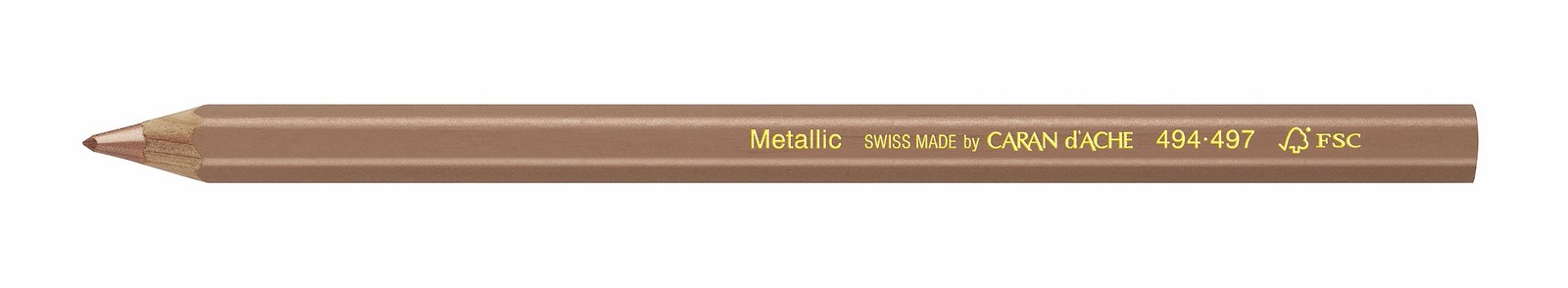 Caran d'Ache Maxi 0494.497 Colouring Pencil Metallic Bronze Size: Approx. 14 cm