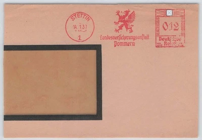 D. Reich Freistempel-Briefstück STETTIN 1937 LVA Pommern [071] - Bild 1 von 2