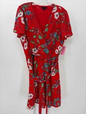 Pre-Owned As U Wish Red Size XL Knee Length Short Sleeve Dress