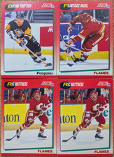 Lot of 4 1991 Score Penguins-Flames Hockey Cards Bryan Trottier Musil Nattress