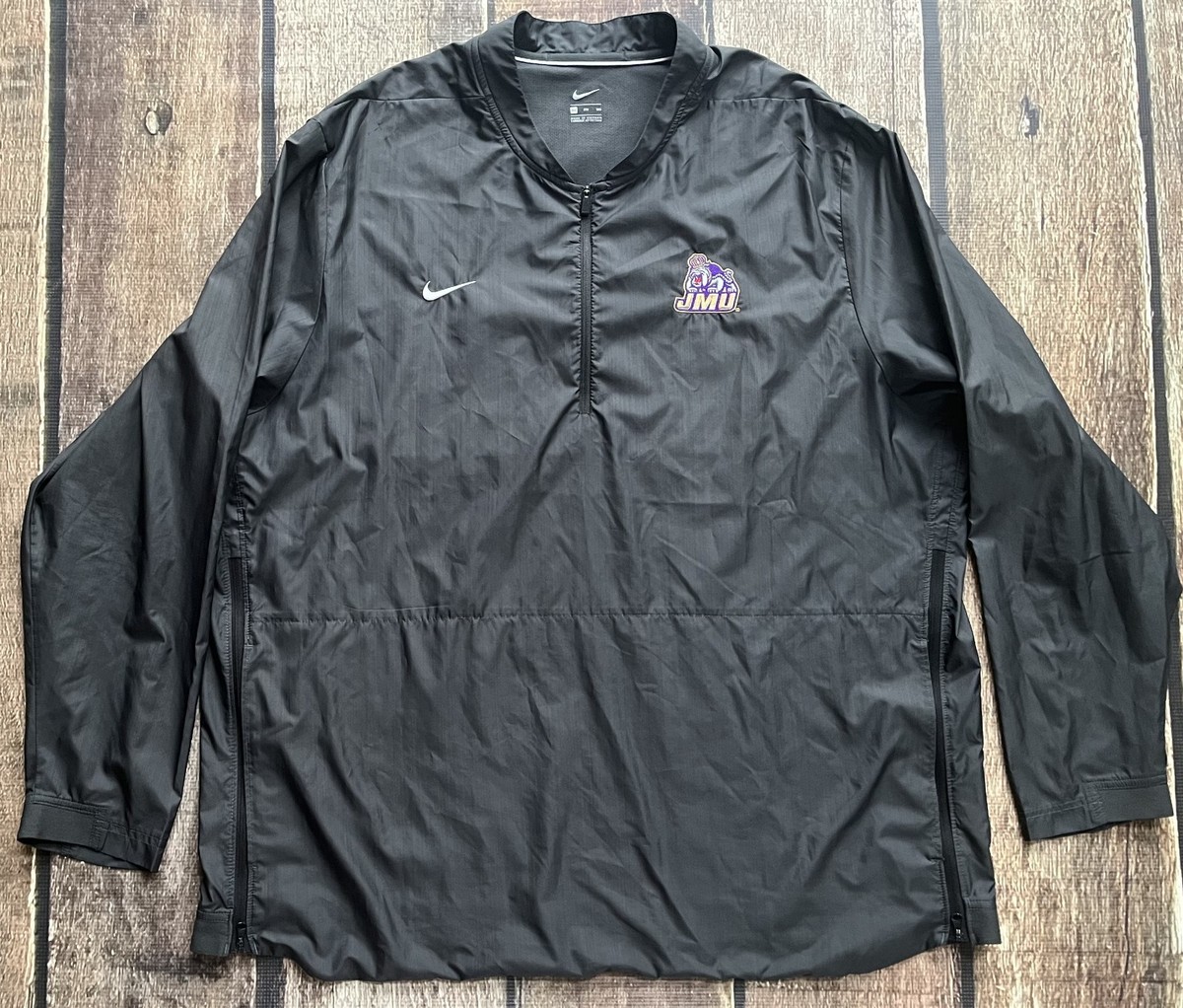 NIKE JMU JAMES MADISON DUKES WARMUP JACKET GRAY MENS SIZE