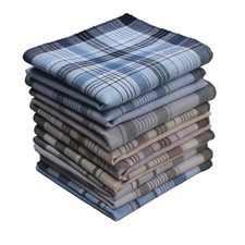 Men  s Handkerchiefs 100 Cotton, 10 Pack Classic Plaid Handkerchiefs, 15 x 15