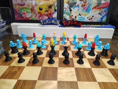 3d Printed Pokemon Chess Piece Set (Mew,Pikachu,Squirtle,Charmander,Bulbasaur)