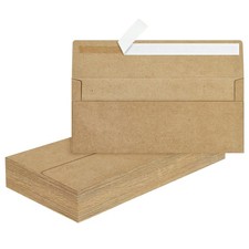 Kraft Letter Size Self Seal Windowless Security Envelopes 50Pcs 4-1/8 x 9-1/2