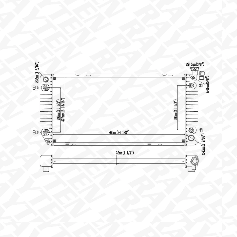 Radiator for GMC C1500 C2500 C3500 K1500 Yukon Chevrolet Silverado Tahoe K3500 - Image 2 of 4