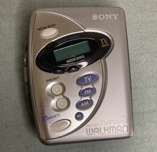 Sony Walkman WM-FX277 TV Tuner w/ Case AM/FM Radio Works Tape Player is Stuck