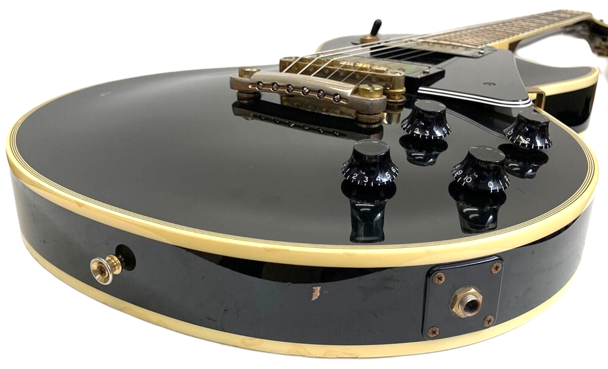 Burny by Fernandes Les Paul Custom Guitar RLC-60 Black Made in