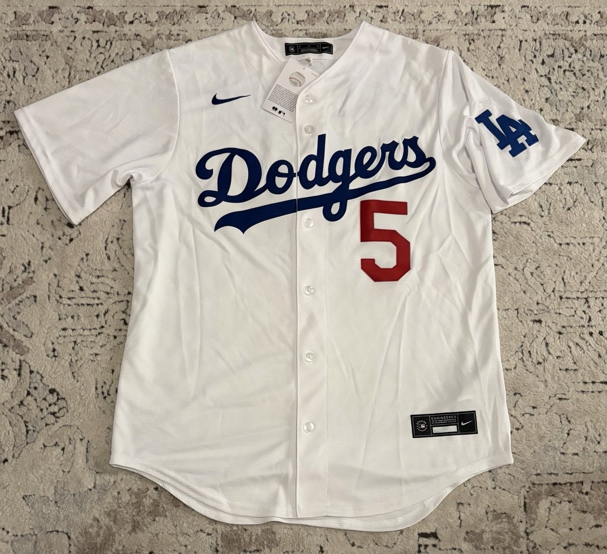 Nike Los Angeles Dodgers Freddie Freeman #5 White Jersey Men's Sz