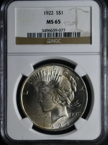 1922 Peace Dollar NGC MS65