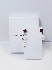 Justine Clenquet Silver & Red Deva Clip-On Earrings