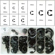 E Clips Retaining Snap Ring Circlip Set 300pc E Clip Retainer C Ring Circlips