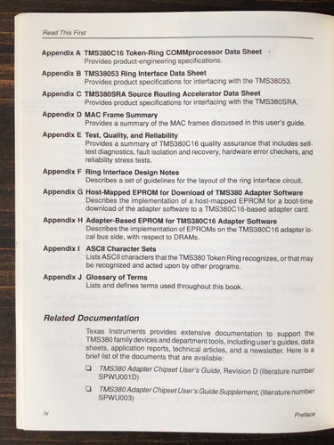 Texas Instruments TMS380 Second Generation Token Ring User's Guide (1990) - Bild 7 von 8