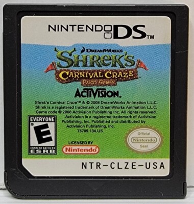 Shrek's Carnival Craze Party Games (Nintendo DS, 2006) Cart Only FREE SHIP  