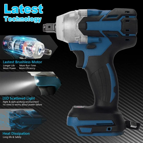Cordless Impact Wrench Brushless 1/2 inch Driver 580N.m For Makita 18V Battery - Picture 4 of 14