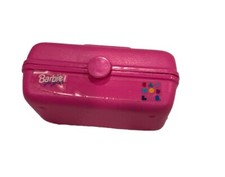 Vintage 1990s Caboodles Barbie Doll Size Hot Pink Makeup Box Case 2  X 1  
