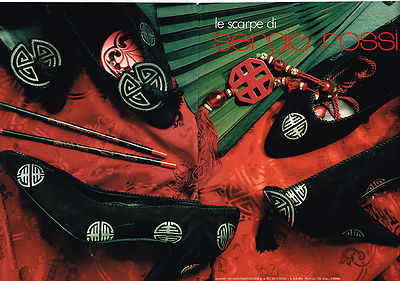 REKLAME WERBUNG 025 1986 SERGIO ROSSI Schuhe (2P) Strumpfhose