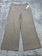 Worthington Pants Women 12 Petite Brown Herringbone Marilyn Fit Trousers NWT