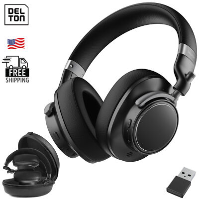 Delton M201 Wireless Active Noise Cancelling Bluetooth Computer Headset - Black