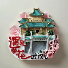 China Wuhan Tourist Souvenir Handmade Craft Gift 3D Resin Refrigerator Magnet