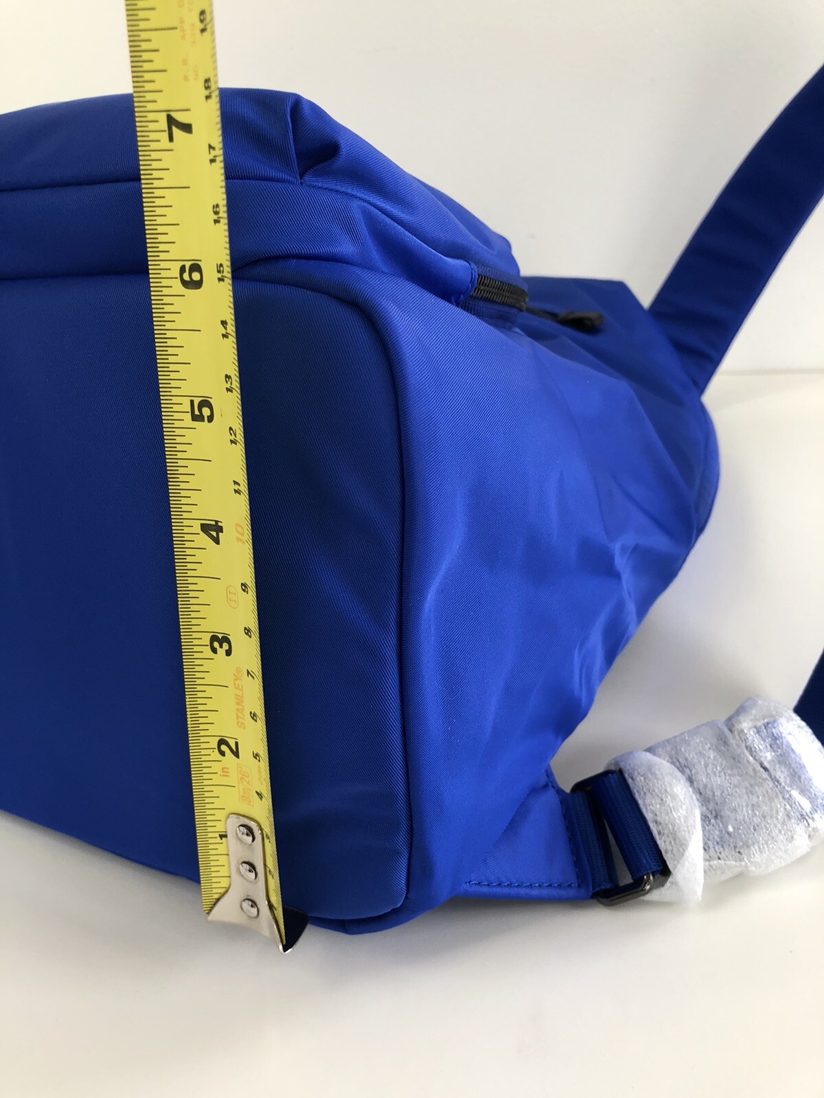 NWT Tumi Cora Backpack Shoulder Bag Dazzling Blue Nylon 5 Leather Trim