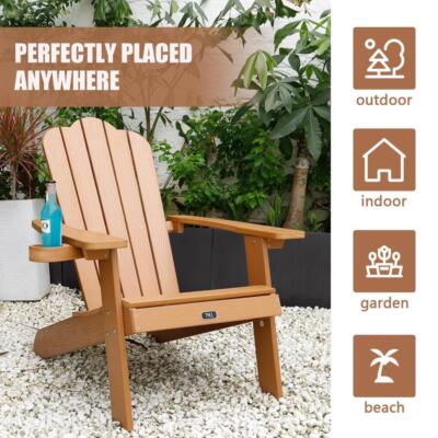 TALE Adirondack Chair Backyard Outdoor Furniture Painted Seating with Cup Hold