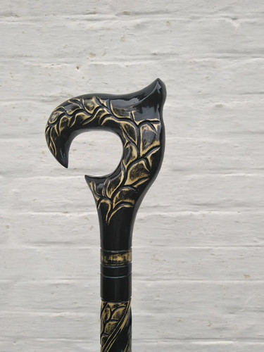 Hand Carved Walking Cane Wooden walking Stick Unique Designer Hiking Stick Shaft