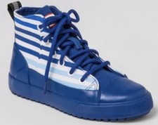 HUNTER for TARGET Kids Blue White Stripes Canvas Sneakers Shoes Big Kids Size 5