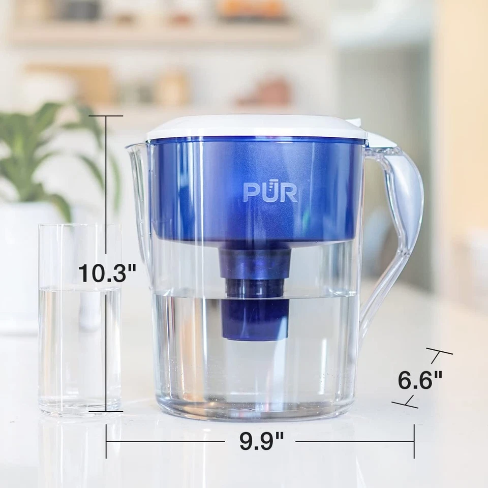 PUR 11 Cup Water Filter Pitcher Blue White NSF Certified 2 in 1 Filtration - Image 3 of 4