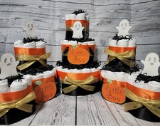 3 Tier Diaper Cake and sets - Little Boo Halloween Theme Ghost Pumpkin Spiderweb