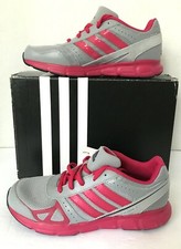 New Adidas Lightweight Gray/Berry Lace-Up Girls' Athletic Shoes -Choice Size