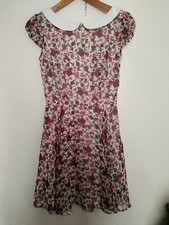 Zara TRAFALUC V-Back Short Floral Dress Size EUR S