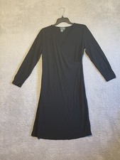 Vintage Ralph Lauren LRL Women's Size L Long Sleeve Maxi Dress Black Stretch