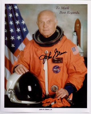 NASA Mercury 6 Shuttle Astronaut John Glenn Autographed Signed 8x10 Photo Litho
