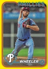 Baseball Card #262 Zack Wheeler Yellow Parallel Philadelphia Phillies 2024 Topps