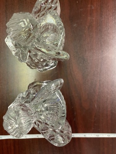Vintage Christmas Glass Angel Candle Holder set of 2 - Picture 2 of 2