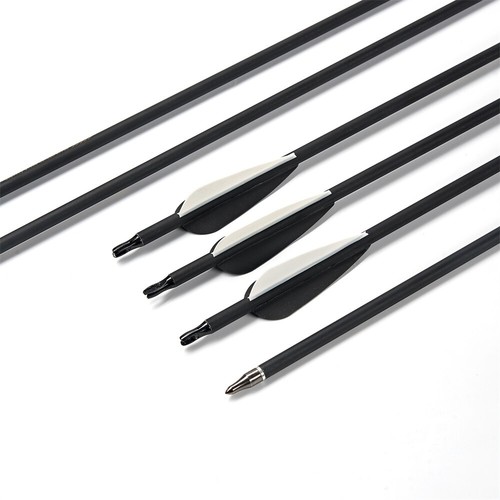 Tiro con arco 12/24 piezas 30"" flechas de carbono compuesto SP550 arco recurvo objetivo de caza - Imagen 21 de 46
