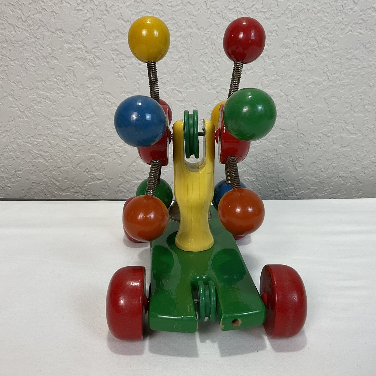 Kouvalias Toys Wooden Vintage Balls Bell Pull Toy Missing Pull