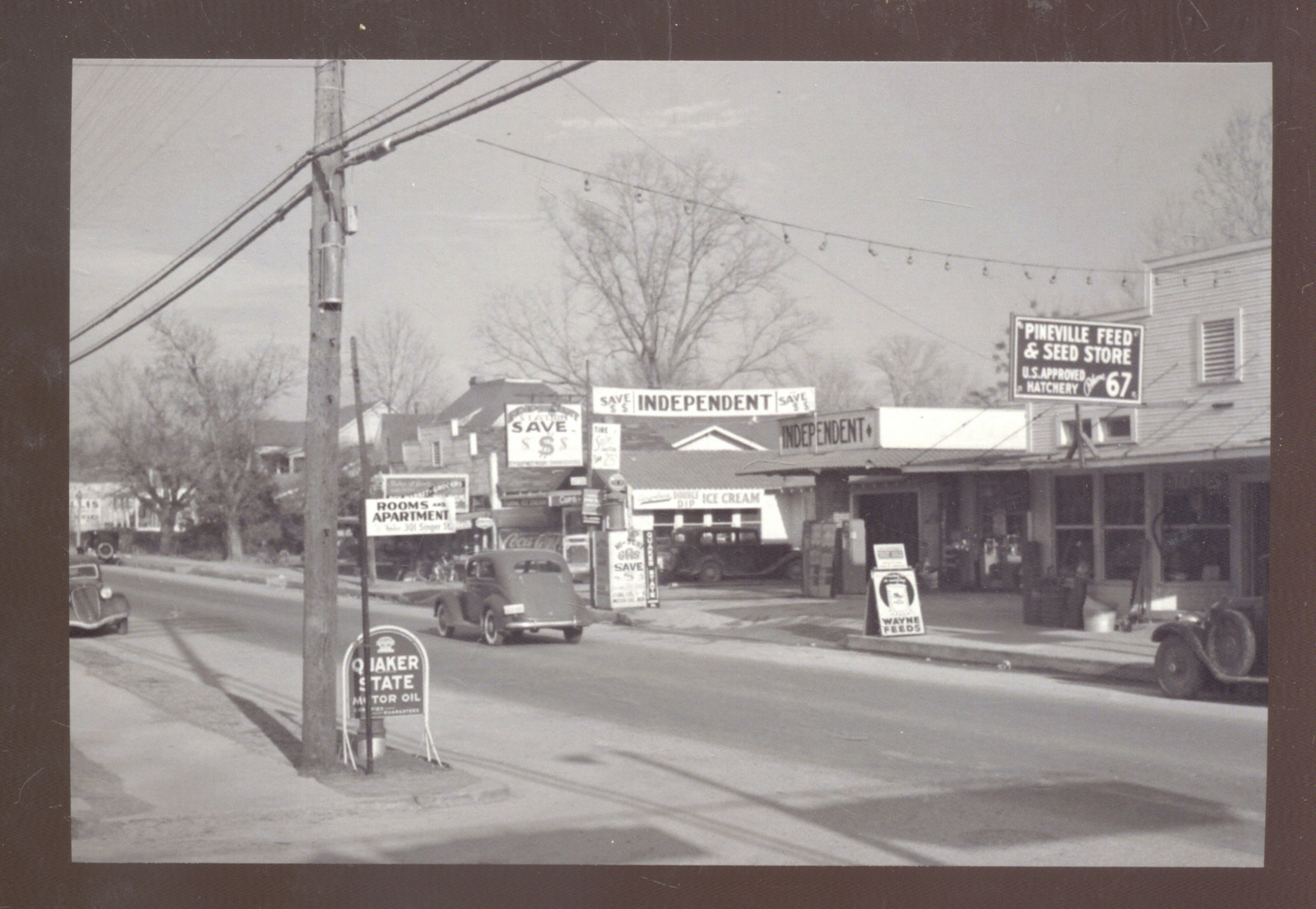real photo pineville missouri feed store gas station old cars postcard