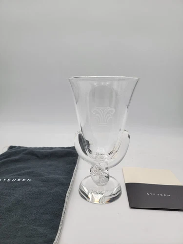 Steuben Crystal 7913 Vase Twist Stem 8.5" Signed