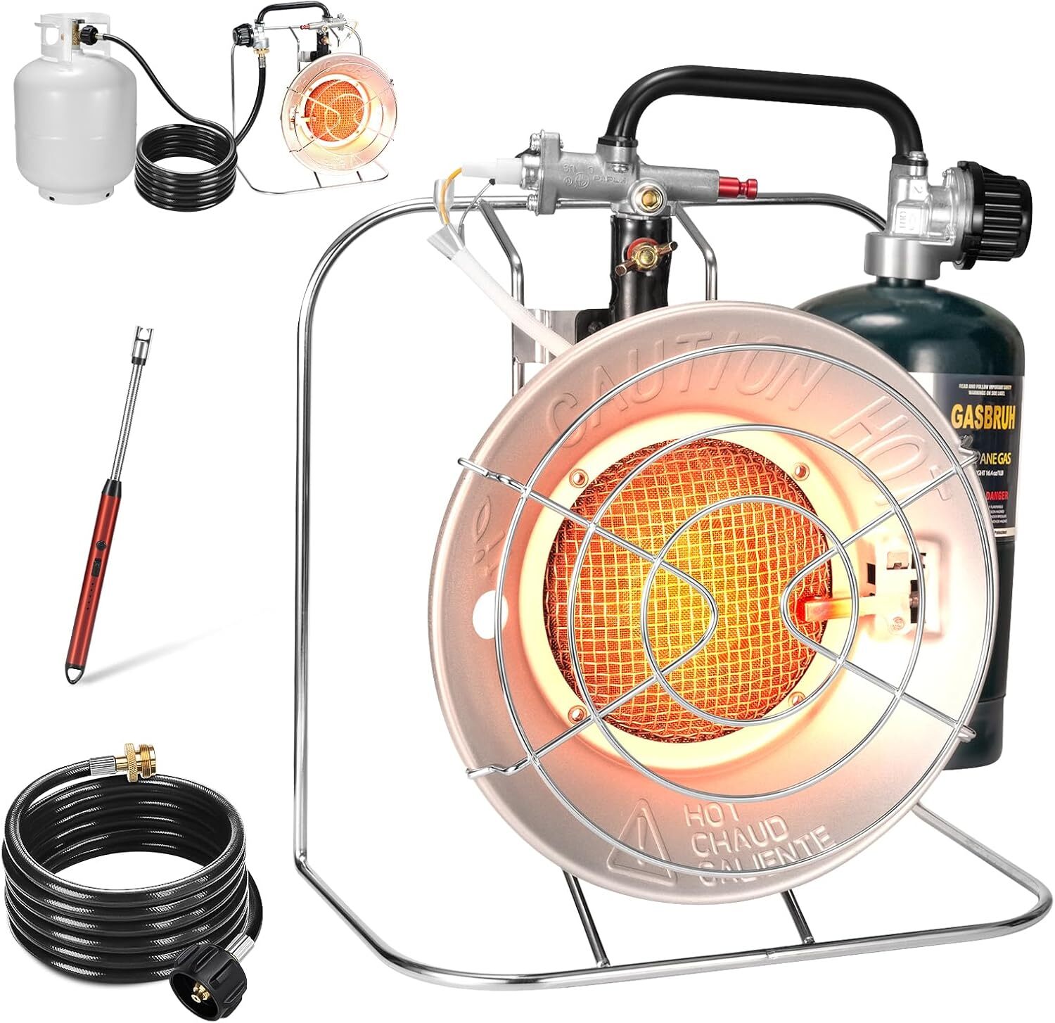 Outdoor Multi-Use Portable Propane Heater/Cooker  18 000 BTU Gas Heater inc...