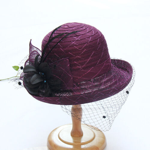 Braut Fascinator Spitze Tee Party Hut Damen Kentucky Derby Kirche Sonnenhut Kleid - Bild 4 von 8