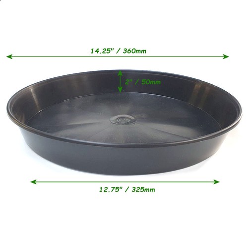 Plant Pot Saucers Strong Sizes 18cm to 45cm - Drip Tray Indoors Outdoors - Black - Picture 10 of 16