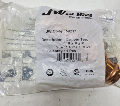 JWPress 50217 Copper Tee 1 1/2'' x1'' x 3/4''  PxPxP